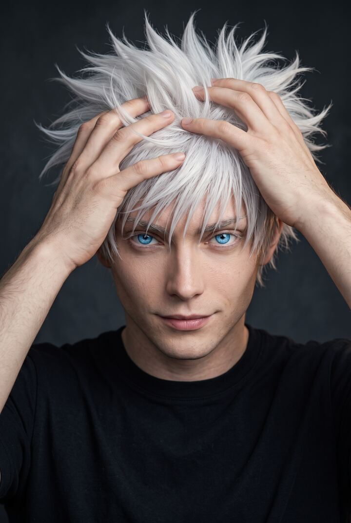 AI-generated portrait with consistent character features